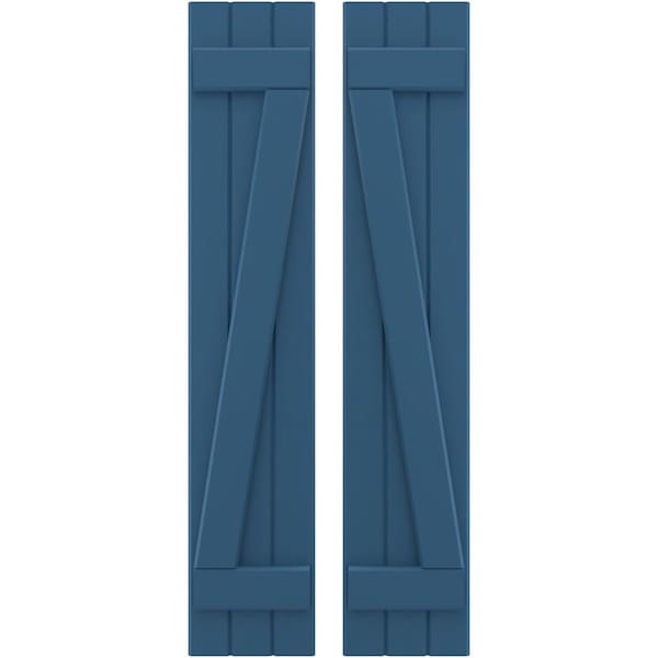 Ekena Millwork Americraft 3-Board (2 Batten) Wood Joined Board-n-Batten Shutters w/ Z-Bar, ARW102BB311X77HBH, PR ARW102BB311X77HBH - main